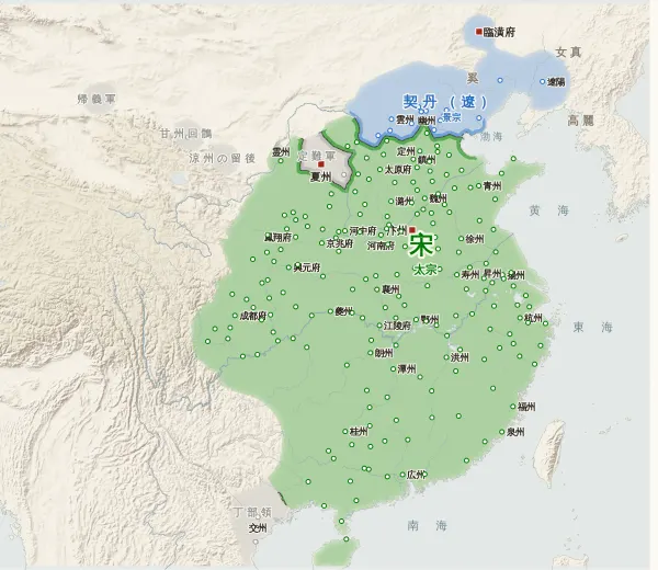 五代十国の勢力図・979年（北漢が降り宋が統一）