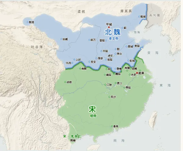 南北朝の勢力図（471年）