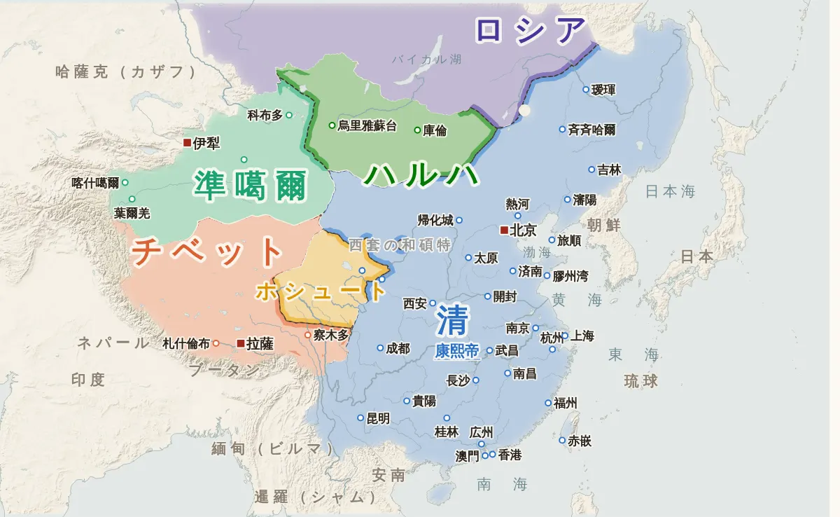 清の勢力図・1684年