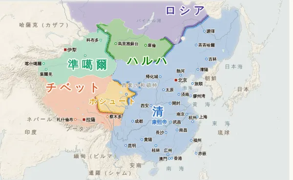 清の勢力図(1684年)
