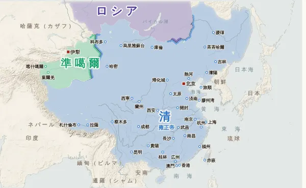 清の勢力図(1722年)