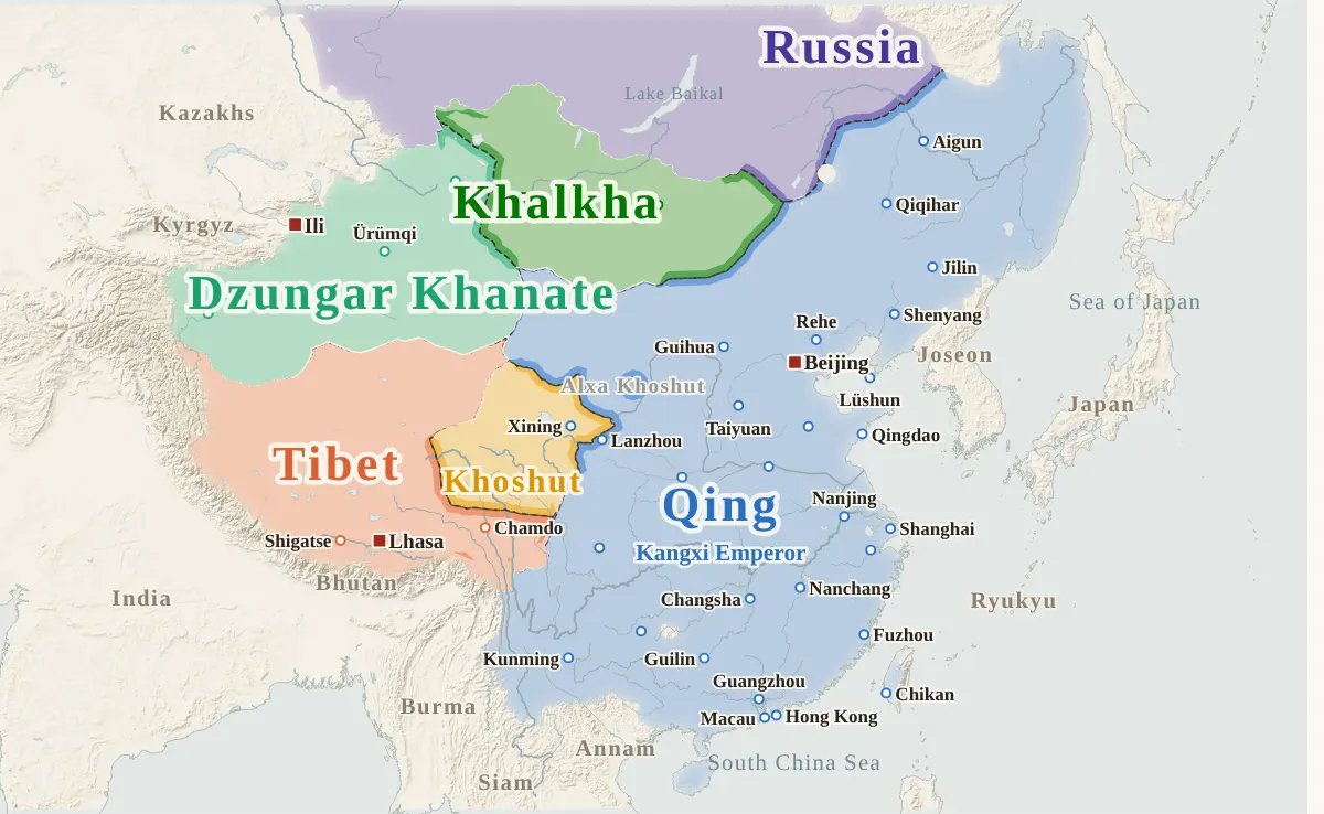 Map of the Qing Dynasty, 1684
