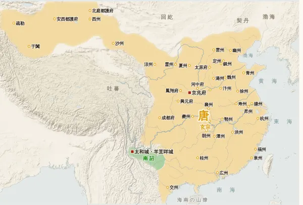 唐の勢力図(754年)