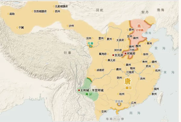 唐の勢力図（761年）