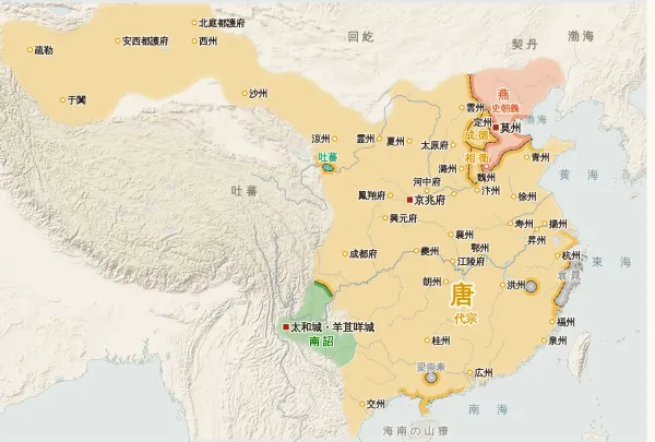 唐の勢力図（762年）