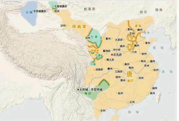 唐の勢力図（859年）