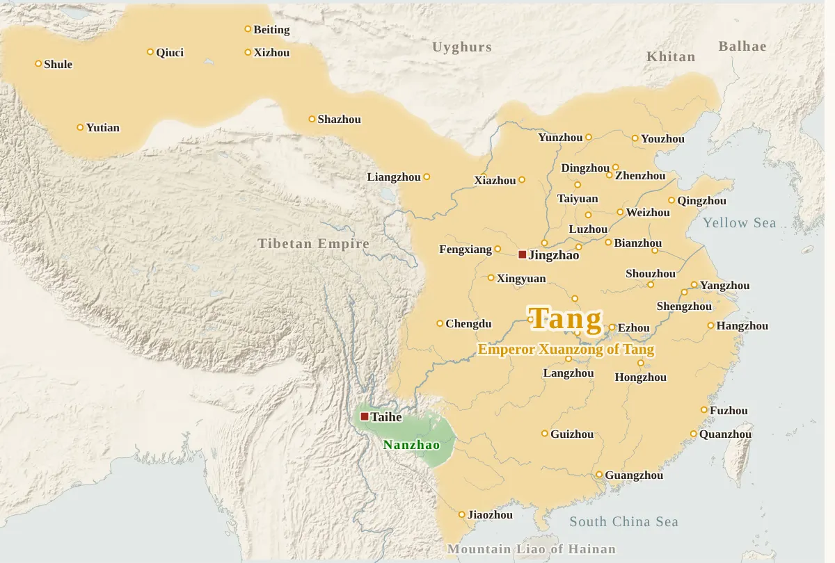 Map of the Tang Dynasty, 754